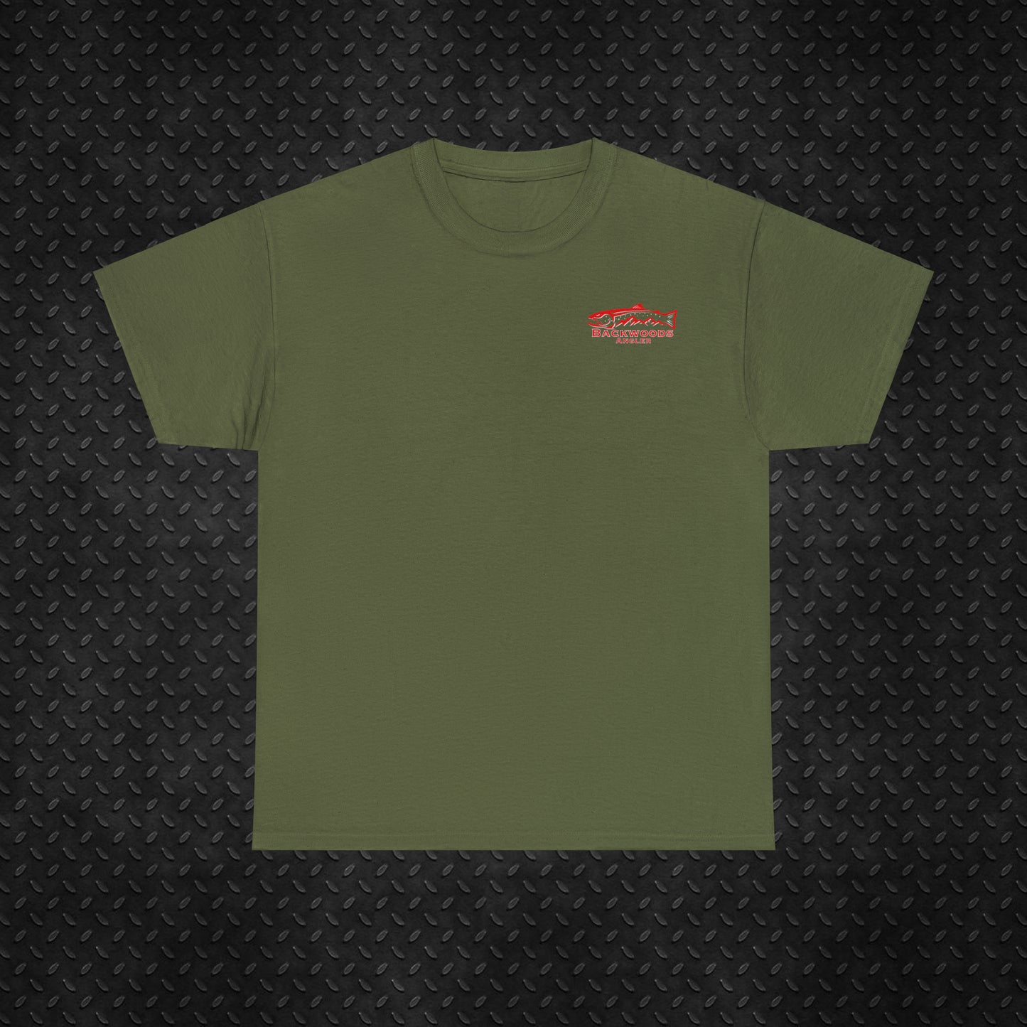 Heavy Cotton Tee Backwoods Angler.