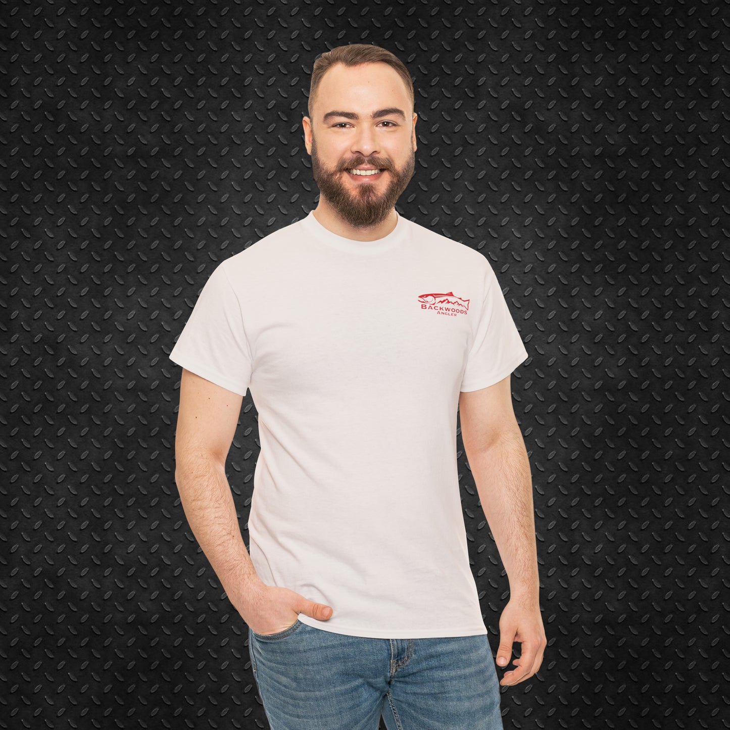 Heavy Cotton Tee Backwoods Angler.