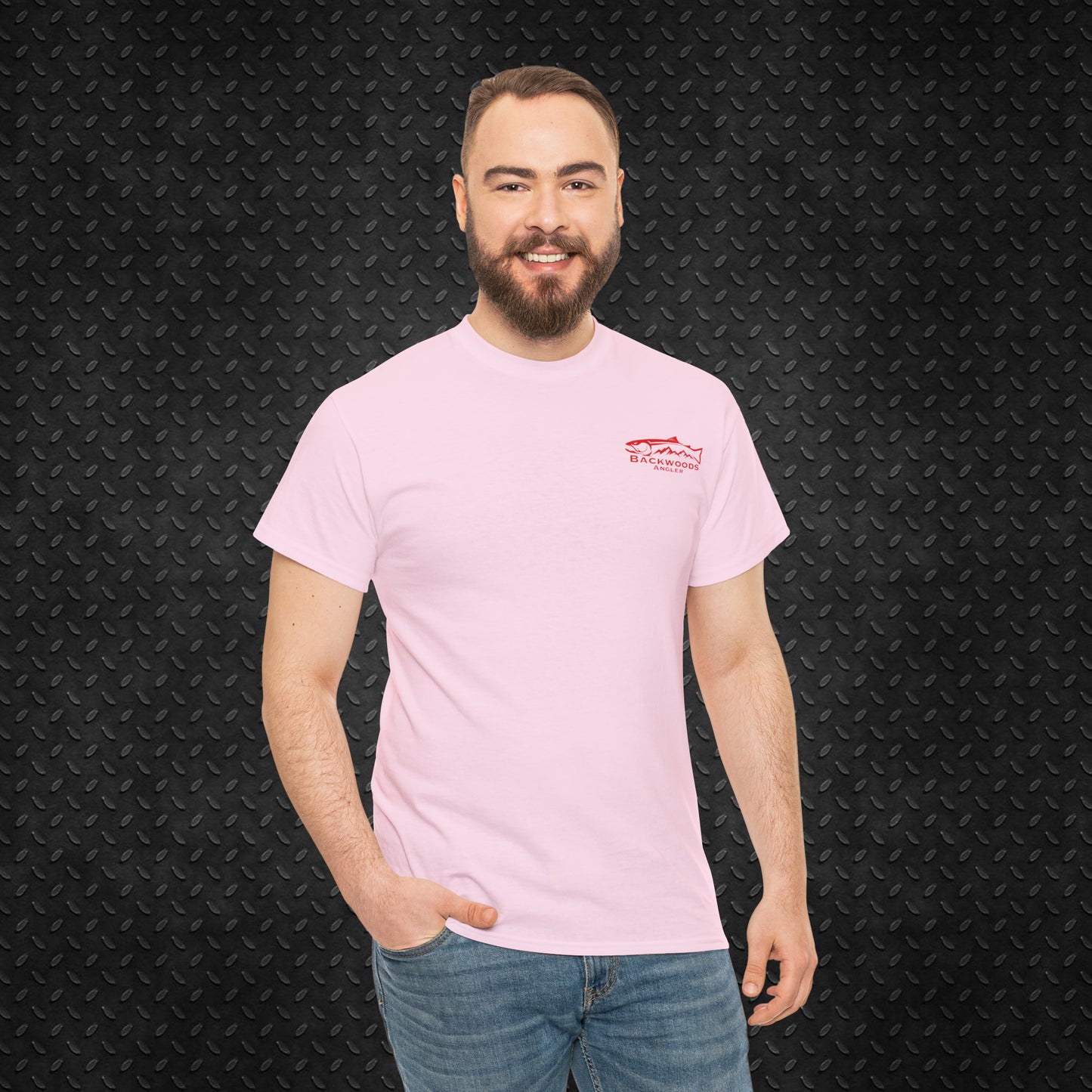 Heavy Cotton Tee Backwoods Angler.