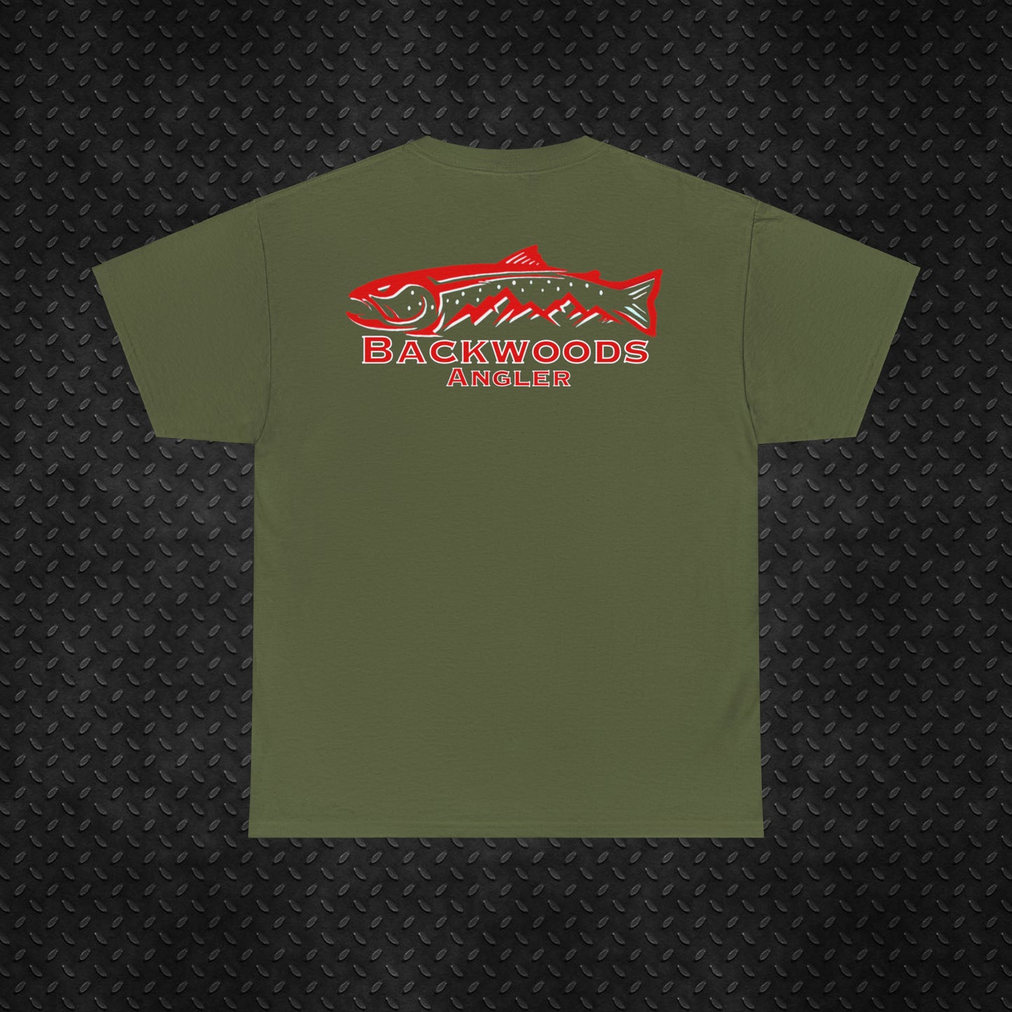 Heavy Cotton Tee Backwoods Angler.