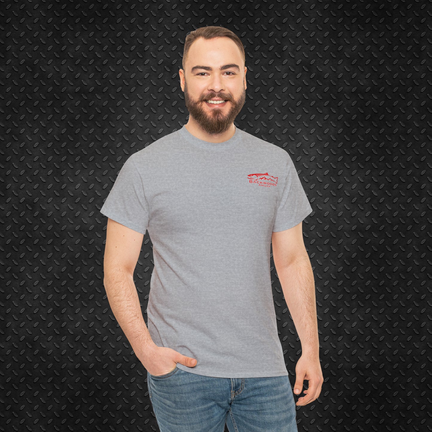 Heavy Cotton Tee Backwoods Angler.