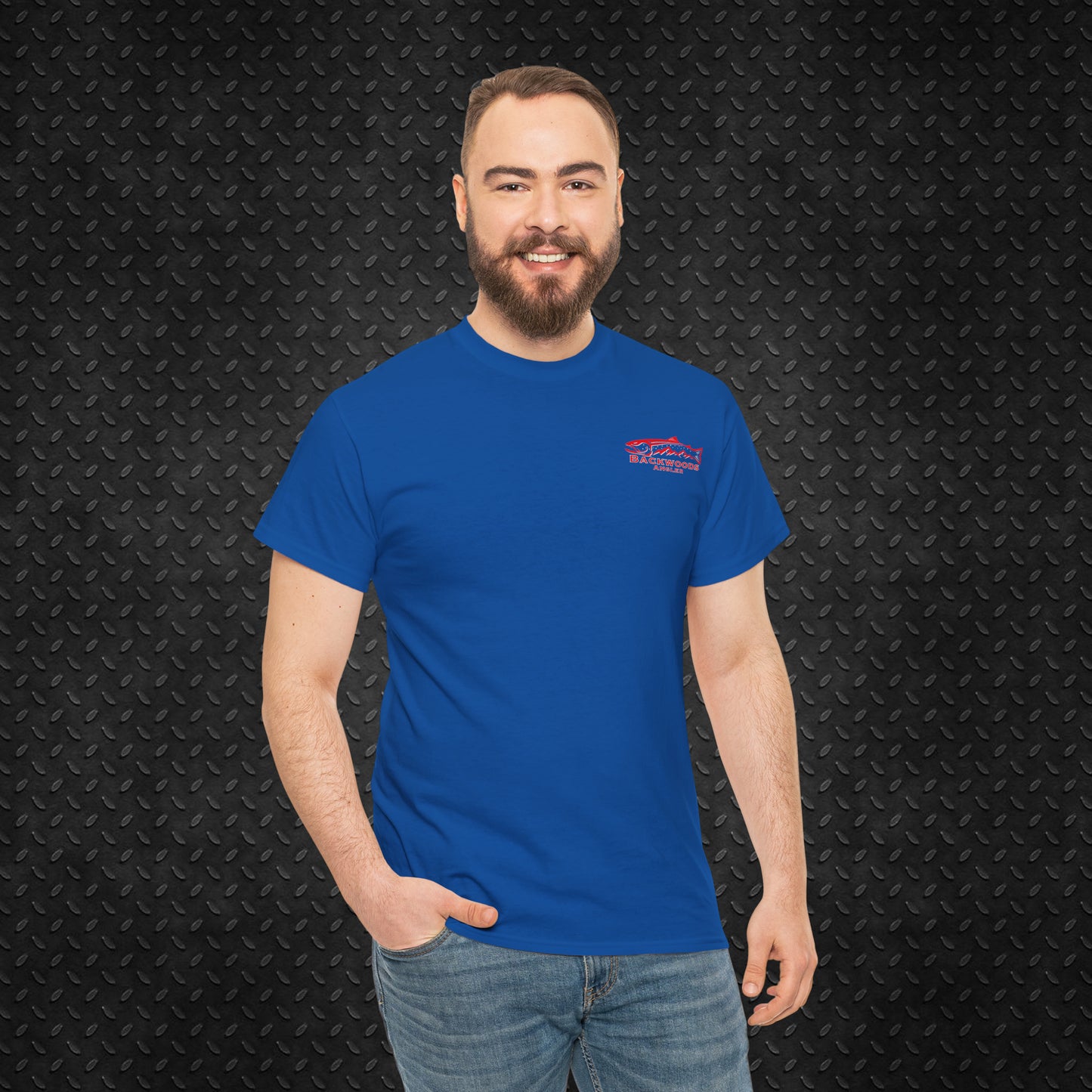 Heavy Cotton Tee Backwoods Angler.